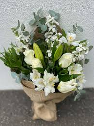 For this reason, it is commonly added to wedding bouquets or anniversary gifts. Buy Florist Choice Flower Small Bouquet White Green Theme Florist South Melbourne