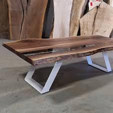 About this item coffee table glossy white clear and frosted/glossy white legs global furniture occasional coffee table, t648, clear/frosted/glossy white legs. Walnut Coffe Table With White Legs Anglewood Live Edge Custom Furniture Toronto