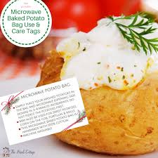 Jul 09, 2021 · a baked potato is a cheap and tasty treat that will brighten up just about any meal. Microwave Baked Potato Bag Care And Use Tags The Birch Cottage