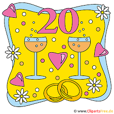 An diesem datum ist´s passiert man hat sich. Porzellan Hochzeit 20 Jahre Ehejubileum Bild Clipart