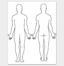 A male, female person standing. 12 Human Body Outline Templates In Word Pdf Doc Formats