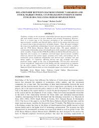 Check spelling or type a new query. Pdf Relationship Between Macroeconomic Variables And Stock Market Index Co Integration Evidence From Ftse Bursa Malaysia Hijrah Shariah Index