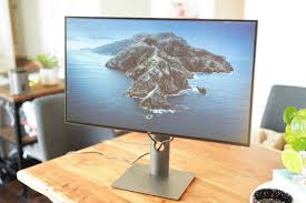 Wyndenhall cecilia solid acacia wood modern industrial 48 inch wide small desk in rustic natural aged brown. Dell S U3219q 32 Inch 4k Monitor Provides A Perfect Home Office Upgrade Techcrunch