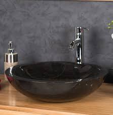 black polished marble stone sink. 40 x