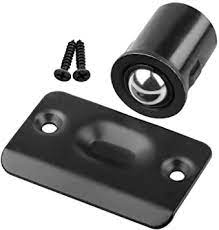 The smooth ball handle is easy to grip and won't catch on other parts. Homotek 2 Pack Drive In Ball Catch With Strike Plate For Closet Doors Black 13 16 Inch X 1 1 8 Inchs Die Cast Adjustable Tension Ball Amazon Com