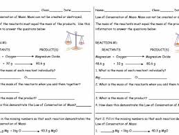 Answer the word problems below. Law Of Conservation Of Mass Practice Sheet 2 Per Page Teaching Resources