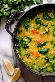 Golden Red Lentil Soup With Spinach Skinnytaste Recipe Spinach Lentil Soup Lentil Soup Recipes Red Lentil Soup