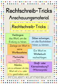Rechtschreib Tricks Anschauungsmaterial Unterrichtsmaterial Im Fach Deutsch Unterrichtsmaterial Lernen Lernen Tipps Schule