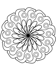 Disegno Di Mandala Con Decorazione Di Fiori Semplici Da Colorare