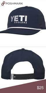 Nwt Yeti Coolers Navy Rope Snapback Fishing Hat Yeti Coolers Nwt 100 Polyester High Quality Yeti Accessories Hats Clothes Design Fishing Hat Fashion
