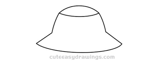 Connect the 2 lines at the bottom with a horizontal line. How To Draw A Bucket Hat Easy Step By Step For Kids Cute Easy Drawings