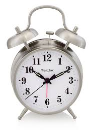 Twin bell alarm clock dial, luminous, battery operated loud alarm clock green. Westclox Twin Bell Alarm Clock 70010