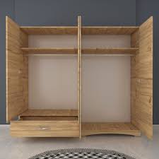 Rani F4 Genis Gardirop Elbise Dolabi 4 Kapili 1 Cekmeceli 2 Askili 2 Rafli Ceviz Mobilya Gardirop Kitapliklar