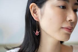 Origami Paper Crane Earrings