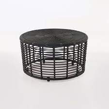 It can be left outside all year round without fears of rust, and the rattan is. A Beautiful Low Outdoor Coffee Table Made With Outdoor Wicker And Powder Coated Aluminum In The Color Charc Rattan Coffee Table Drum Coffee Table Coffee Table
