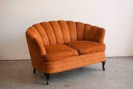 Settees, loveseats and apartment sofas are ideal for small living rooms or studios. Burnt Orange Couch Vintage Furniture Living Room Orange Love Seat
