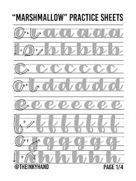 Marshmallow Style Brush Calligraphy Practice Sheet Set Etsy Hand Lettering Practice Sheets Lettering Practice Hand Lettering Practice