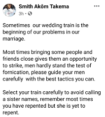 If this is the case and you can't get out of. Bringing Friends Close Gives Them An Opportunity To Strike Men Hardly Stand The Test Of Fornication Gov Ortom S Aide Advises Women To Select Their Bridal Train Carefully