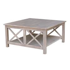 International Concepts Hampton Weathered Taupe Gray Coffee Table Ot09 70sc The Home Depot In 2020 Unfinished Coffee Table Coffee Table Wood Coffee Table Square