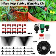 83 Ft Micro Drip Irrigation System Kit Home Garden Hose Patio Micro Flow Drip Irrigation Misting Cooling System Plastic Mist Nozzle Sprinkler Micro Bubbler W Drip Irrigation Water Irrigation Drip