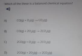 Which Of These Is A Balanced Chemical Equation Brainly Com