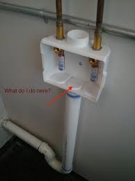 Some appliances only need a cold water feed so only one hose is required. How Do I Hook Up A Washing Machine Drain Line To This Box Home Improvement Stack Exchange