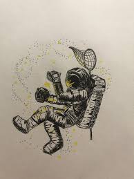 Drawing Of An Astronaut Catching Stars Astronaut Drawing Star Art Drawings