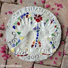 Footprint Stepping Stone Stepping Stones Diy Stepping Stones Kids Handprint Butterfly