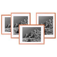 Border decorative design floral picture frame art mockup wall flowers frame. Koyal Wholesale Rose Gold Gallery Wall Frames With White Mats 8 X 10 Picture Frame Bulk 4 Pack Vertical Or Horizontal Walmart Com Walmart Com