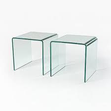 Completes any living space with solid wood construction and a simple, modern aesthetic. Small Pair Of Glass Side Tables Set Of 2 12mm Abode Interiors