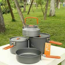 Hot Sale 4 5 Person Cookware Sets 2 Pot Tea Pot Frying Pan Outdoor Camping Hiking Picnic Cooking Pot Sets Fire Maple Fry Pan Set Cookware Sets Cooking Set