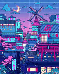 Cyberpunk Konoha Some Cyberpunk Naruto Part 2 Since The Last One Was So Well Received Which Is Almos Cyberpunk Art Vaporwave Art Anime Scenery Wallpaper