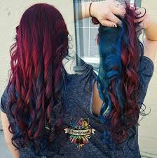 Dark Red Maroon And Blue Hair Color Hair Styles Maroon Hair Hair Color Unique
