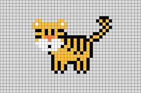 Tiger Pixel Art In 2020 Pixel Art Lego Art Pixel Art Design