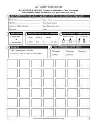 Fillable Online Act Act Aspire Seating Chart And