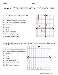 Transformations Of Quadratic Functions Worksheet In 2020 Quadratics Graphing Parabolas Quadratic Functions