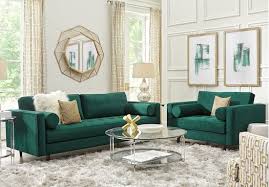 Sofia Vergara Pacific Palisades Emerald Plush 2 Pc Living Room Living Room Sets Furniture Green Living Room Decor Green Furniture Living Room
