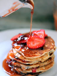 Fluffy Greek Yogurt Blueberry Pancakes with Strawberry Maple Syrup - Ambitious  Kitchen