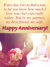 My Partner Best Friend Wife Happy Anniversary Card For Wife Birthday Greeting Cards By Davia In 2020 Happy Anniversary Cards Happy Wedding Anniversary Cards Anniversary Cards For Wife