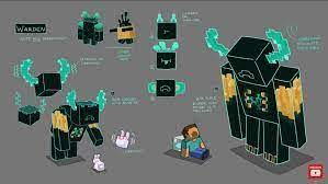 Caves And Cliffs Update New Mob The Warden Minecraft In 2021 Minecraft Art Minecraft Drawings Minecraft Skins Animals