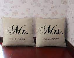 I Want These Pillows Personalized Mr And Mrs Pillowburlap Mr Mrs By Creativepi Custom Throw Pillow Covers Personalized Pillows Personalized Throw Pillow