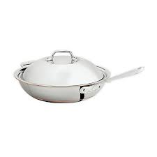 All Clad Copper Core 4 Qt Stainless Steel Covered Chef Pan With Helper Handle Bed Bath Beyond