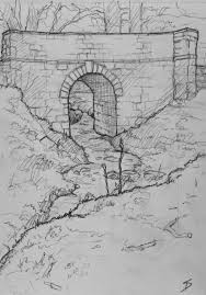 Urban Art Welshpool Uk Valley Bridge Landscape Drawings Landscape Drawing Tutorial Pencil Art Drawings