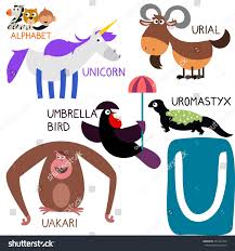 Animals that start with u: Cute Animal Zoo Alphabet Letter U Stock Vector Royalty Free 451667416 Shutterstock