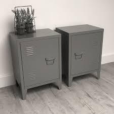 Pair Of Urban Loft Bedside Tables Industrial Vintage Locker Style Side Tables Ebay Vintage Industrial Locker Vintage Lockers Vintage Industrial Furniture