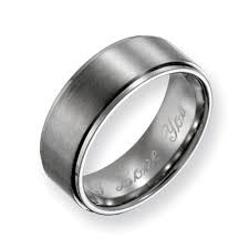 Instead Of I Love You Engraved It Will Have Ecc 4 12 Which Is The Three Strand Titanium Wedding Rings Mens Engraved Wedding Bands Wedding Band Engraving
