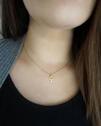 14k Female Symbol Necklace Feminist Necklace Solid Gold Etsy In 2021 Feminist Necklace Dainty Rose Gold Necklace Gold Charm Necklace