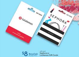 You can buy discounted sephora gift cards on buysellvouchers or plati. Expired Rite Aid Buy 50 Sephora Or Lululemon Gift Cards Get 8 Bonuscash Limit 2 Gc Galore