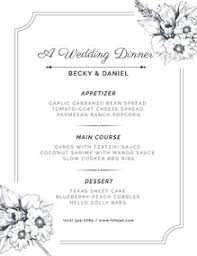 Design and create awesome menu using editable templates. Wedding Menu Maker Create Wedding Menus Online For Free Fotojet