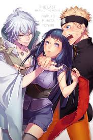 kiyosuke (the-youth), hyuuga hinata, ootsutsuki toneri, uzumaki naruto,  naruto: the last, naruto (series), silver hair, highres, 1girl, 2boys, aqua  eyes, blonde hair, blue eyes, blue hair, forehead protector, knitting,  knitting needle, long